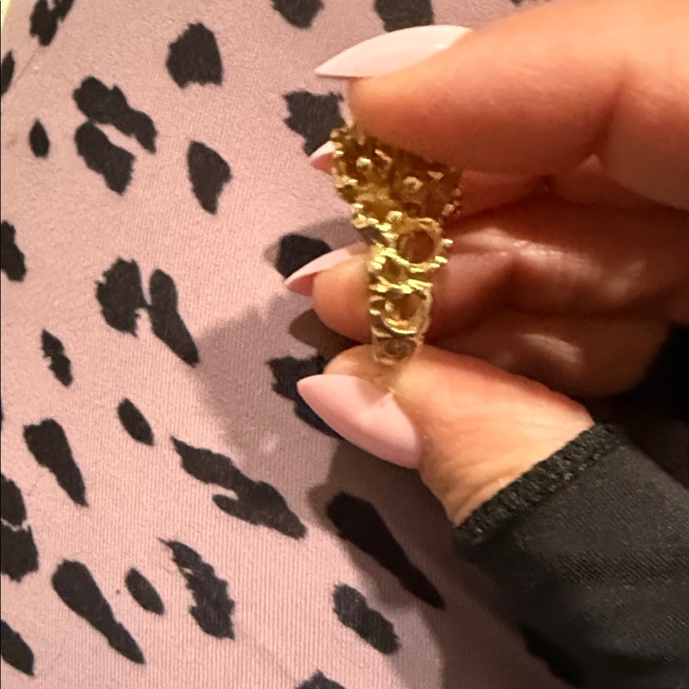 vintage gold-plated cocktail ring, - Picture 7 of 9